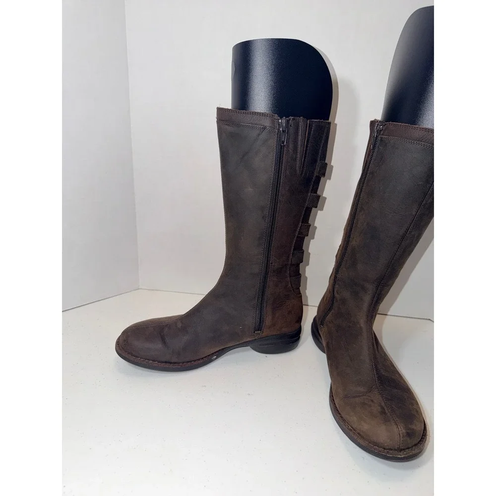 Merrell 1582671 Womens Brown Waterproof Leather Tall Button Strap Boots Size 6.5